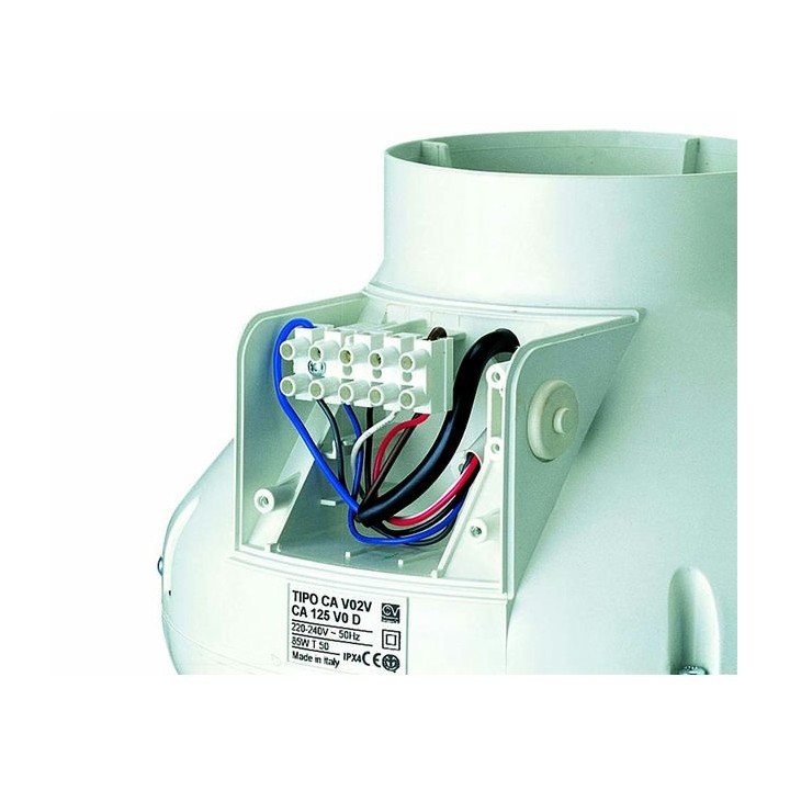 Vortice CA V0 D a CA V0 E CA 125 V0 D 110/215/270 101/327/341 10,6/29/35,7 – radiální potrubní ventilátory s plastovým oplášt