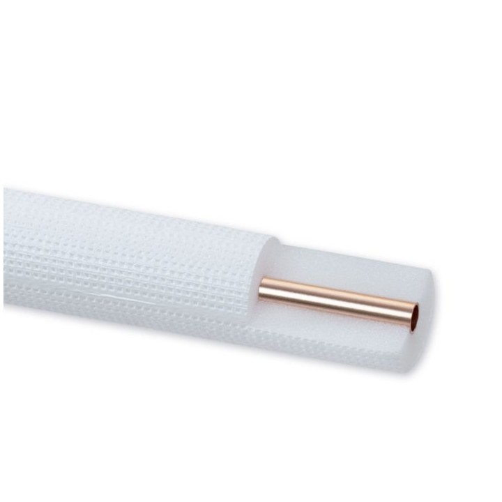 Montážní příslušenství – Izolované měděné potrubí F0033 – kotouč 25m, bílá izolace 22 x 1 mm (7/8")