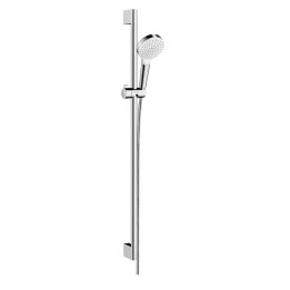 Hansgrohe Crometta - Sprchová souprava 100, EcoSmart 9 l/min, sprchová tyč 90 cm, bílá/chrom 26539400